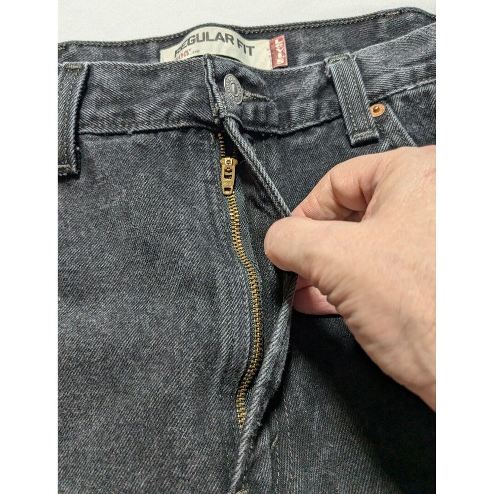 VTG Y2K LEVIS 505 REGULAR FIT - Men 38X30 Black Denim Jeans - Picture 9 of 16